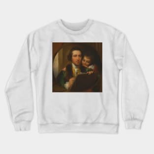 The Artist and His Son Raphael by Benjamin West Crewneck Sweatshirt